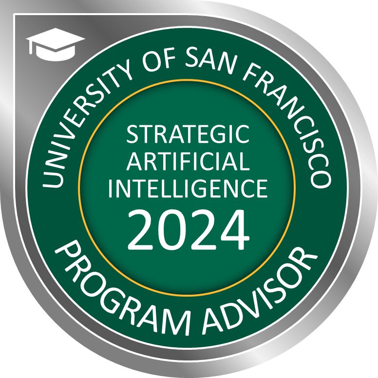 University of San Francisco Strategic Artificial Intelligence Program Advisor Member Badge.